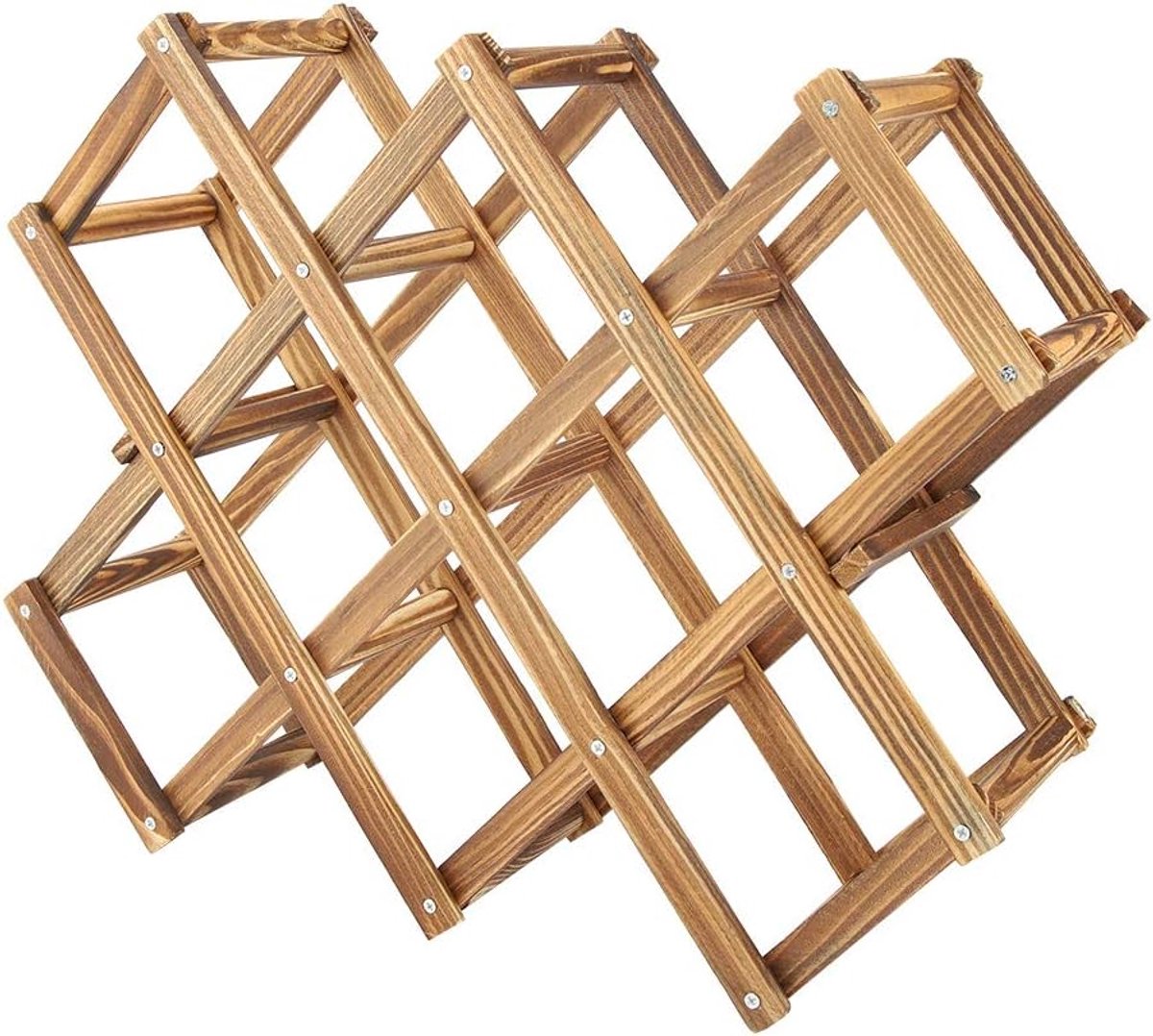 Wijnrekken flessenrek elegant opvouwbaar houten flessenrek voor het opbergen van wijn tafelrek voor thuis keukenkast 10 flessen