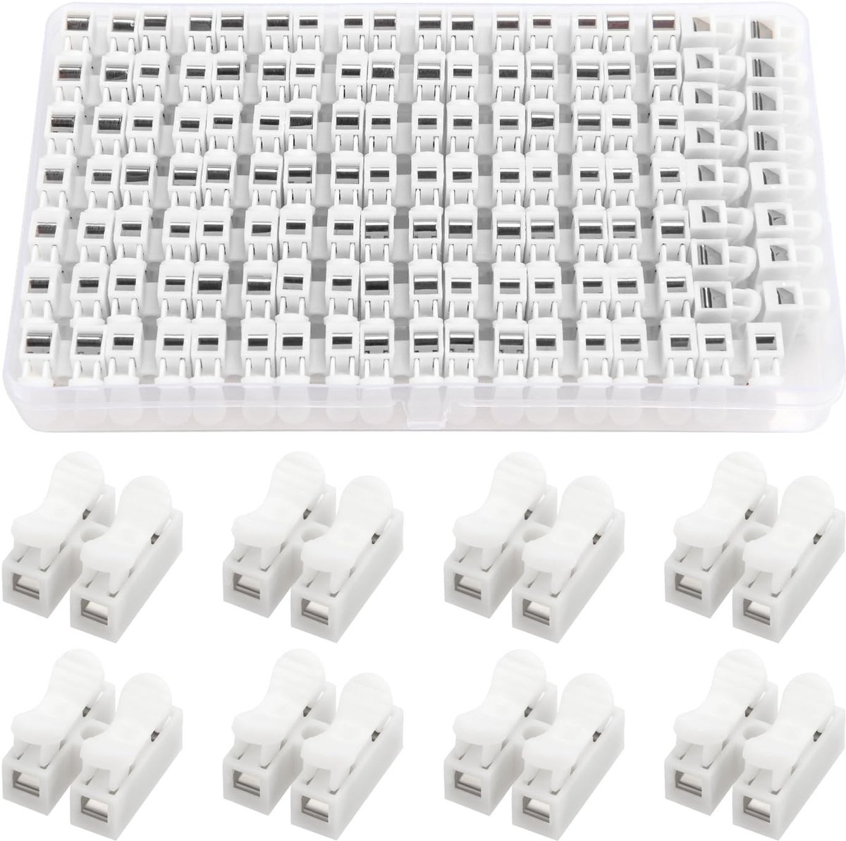 66 Stuks Veerconnectoren, Snelle Koppelingen, Kabelklemmen en Schroefklemmen voor LED Strip Aansluitingen