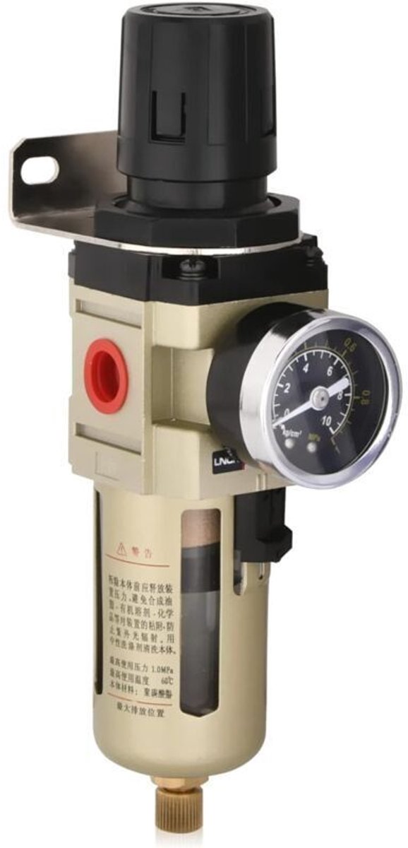 Waterafscheider, drukregelaar, persluchtregelaar geschikt voor persluchtcompressor, geschikt voor geschikt vooralen zeef, 3/8 inch filter