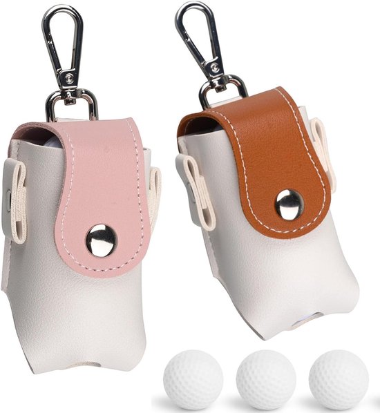 Draagbare Mini Golfbal Beschermtas - 2 Stuks, Ideaal voor Opslag en Transport van Golfballen, Inclusief Handige Handdoek en Tees Houder — afbeelding 5