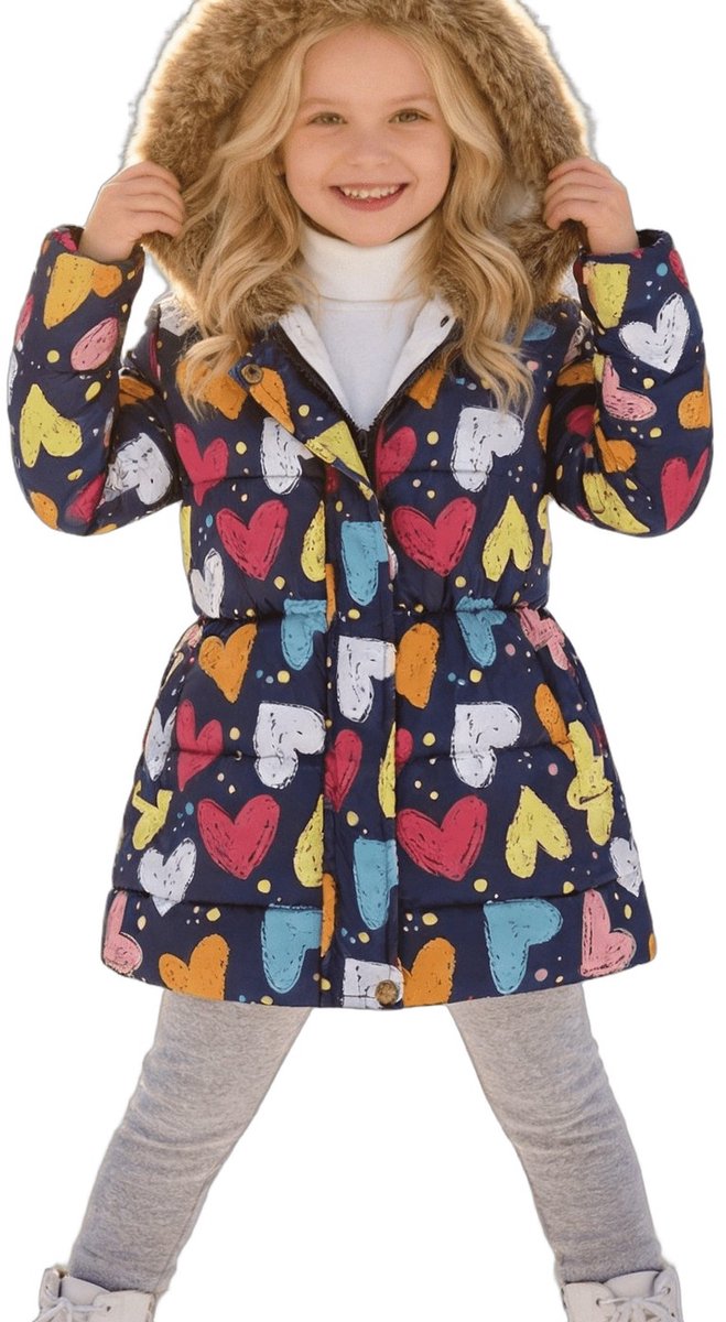 Currero Winterjas Parka Meisjes Lange Jas Meisje Wintermantel Overjas Gewatteerd Waterdicht Winter Stijlvol Mantel Kinderen Star Wish Warm 11-12 Jaar Blauw