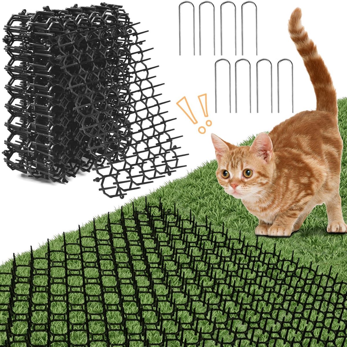 Set van 20 Anti-Kat Thorn Grids, 20 x 15,5 cm, Bescherming voor Tuin en Planten