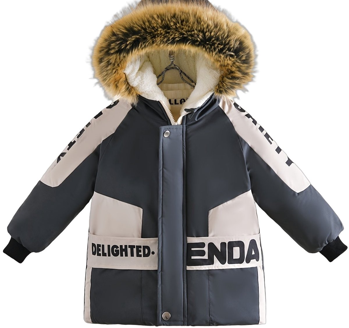 Currero Winterjas Parka Jongens Lange Jas Wintermantel Overjas Gewatteerd Waterdicht Winter Stijlvol Mantel Kinderen 4-5 Jaar Grijs