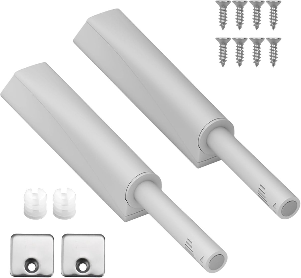 2-Pack Deuropener en Dempers van ABS Materiaal, Geschikt voor Keukenkasten en Kledingkasten, Zacht Sluiten en Eenvoudig te Installeren