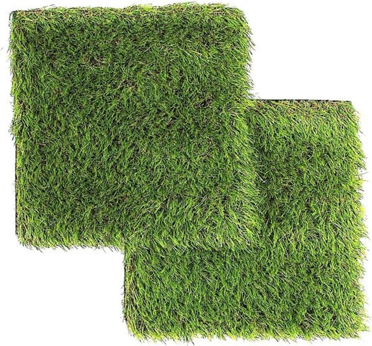 Kunstgras Tegels - Vierkante Grasmat - Balkon Decoratie - Met Afvoer - 31 x 31 cm - Naturel