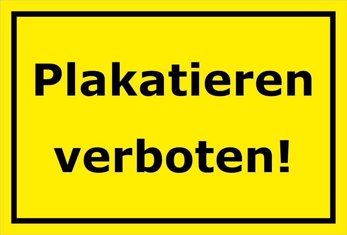 Sticker bord - plakkeren verboten - S00052-C - 20 varianten