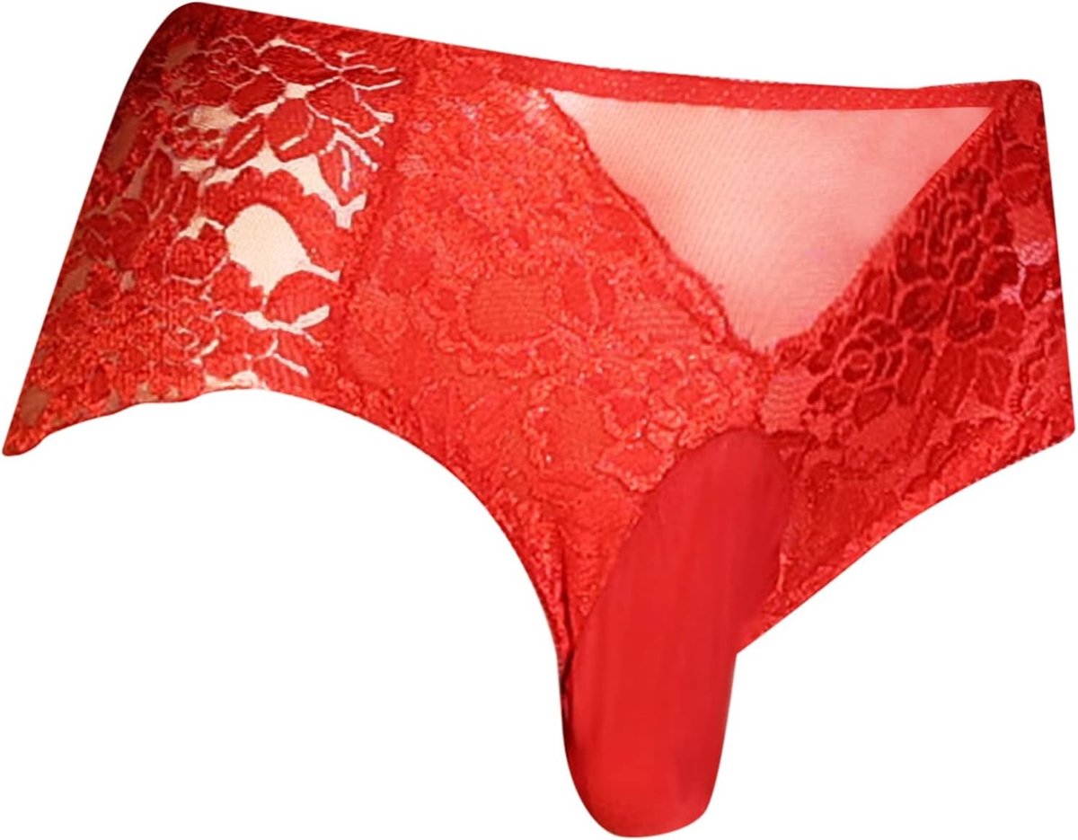Sexy jacquard-herenslip, U-vormige zak, glanzend ondergoed, puur ondergoed