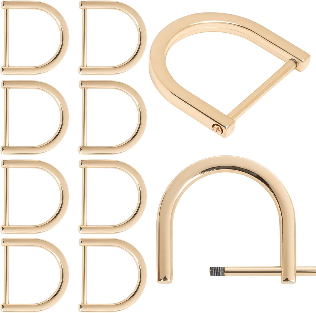 10 stuks D-ring schroef zakaccessoires, U-haken ringen afneembaar voor doe-het-zelf