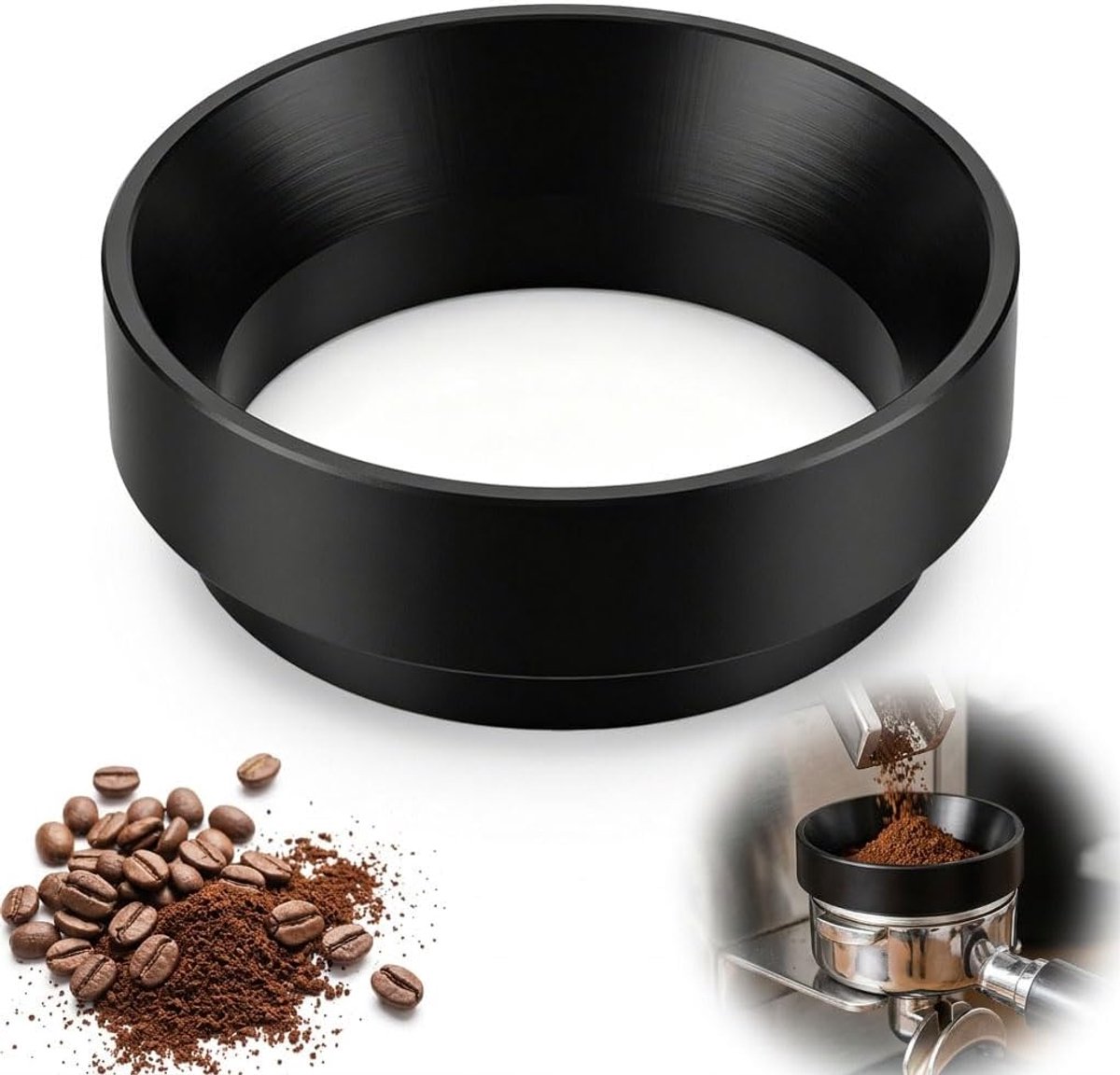 Koffie doseerring, 58 mm, magnetische doseertrechter met magneet voor espresso en koffie, antistatisch