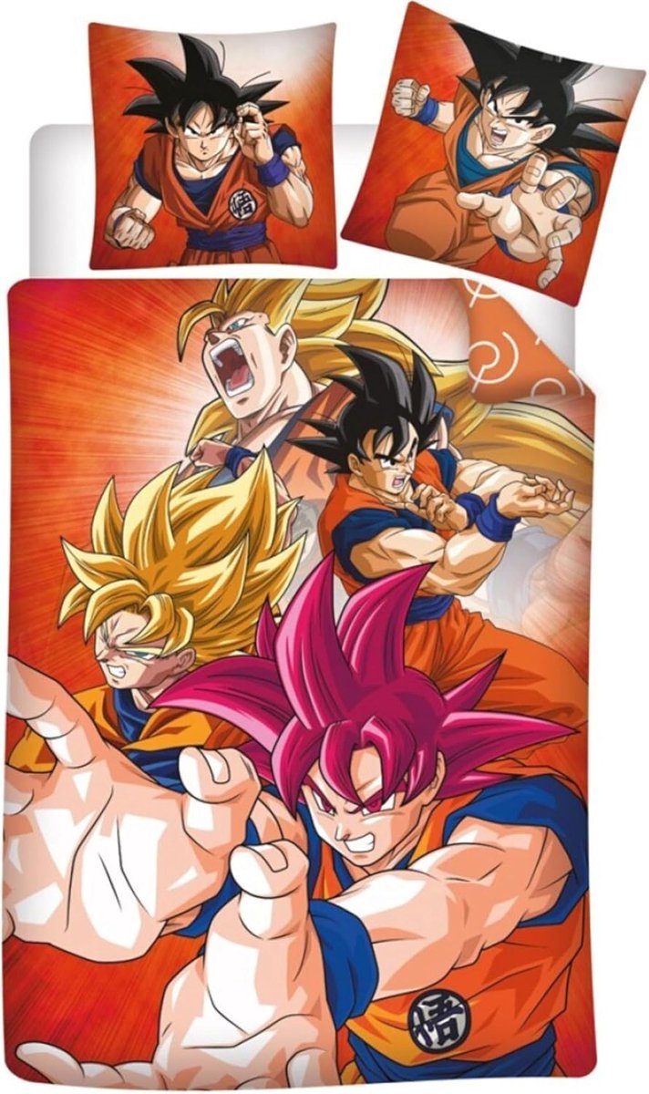 Ball Super Goku Dekbedovertrek 140x200 + Kussensloop 63x63 Manga