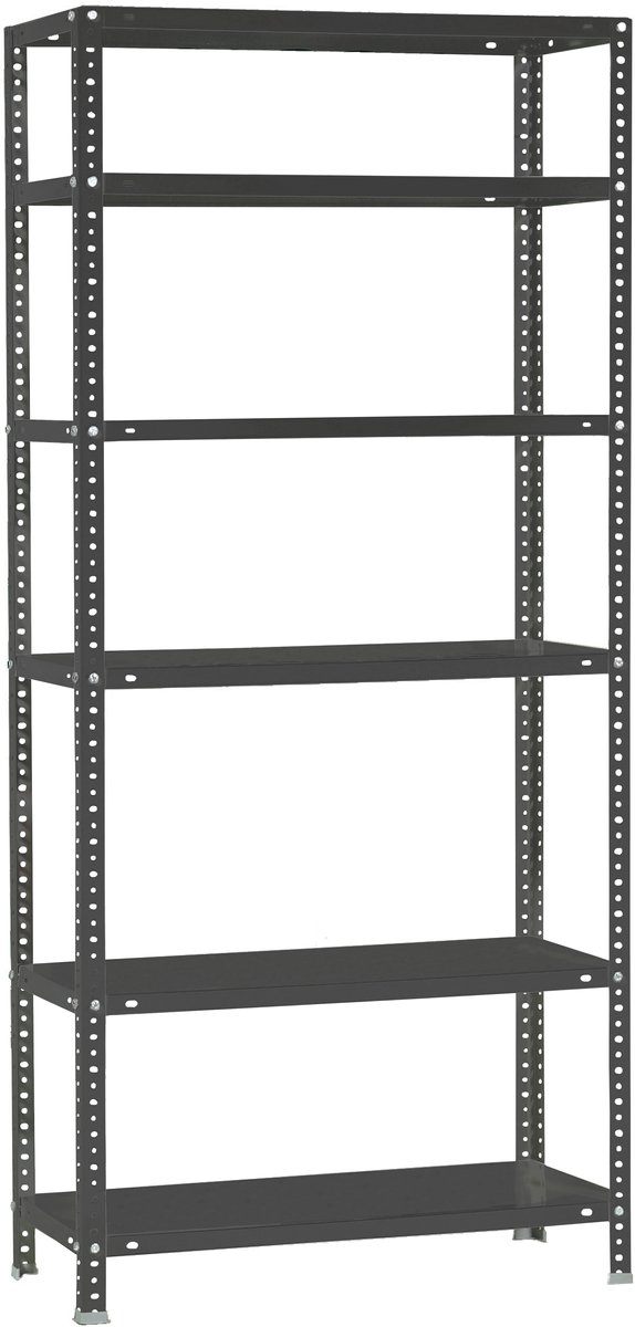 Simonrack Comfort Mini 6/500 Antraciet - Metalen stellingkast, 2000x800x500 mm, 6 niveaus, metalen legborden, draagvermogen 100 kg