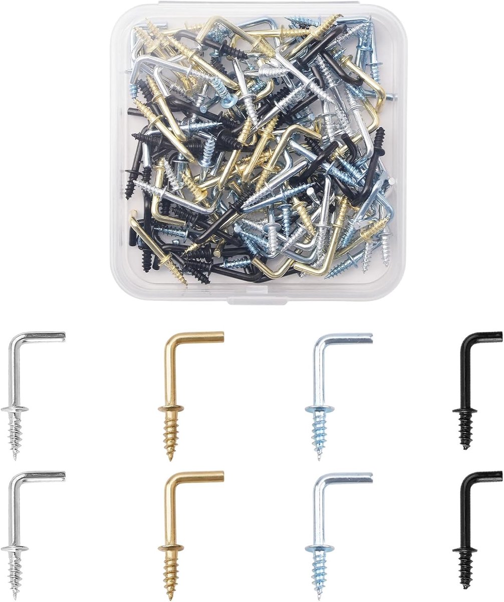 Haken, gemengde kleur, 4 kleuren, muurmontage, minimalistisch, binnen/buiten ophanghaken