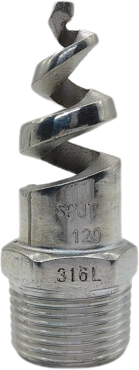 Mannelijke Spiraal Cone Spuitmondstukken 316 Roestvrij Staal Spiraal Volledige Kegel Spuitmondstuk Verstuiven Voor Gaskoeling, Reinigen, Wassen (Zilver, 1")