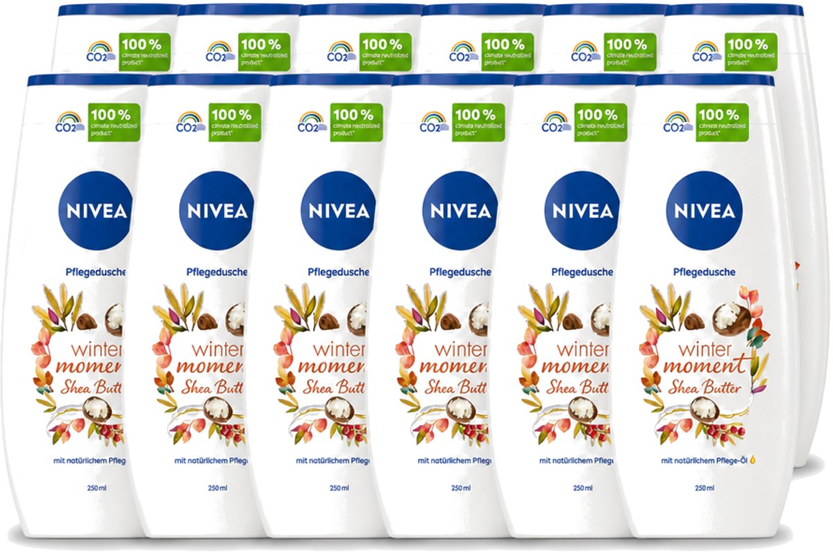 12 x Nivea - Douchegel - Winter Moment Shea Butter - 250 ml - Voordeelverpakking - 12 stuks