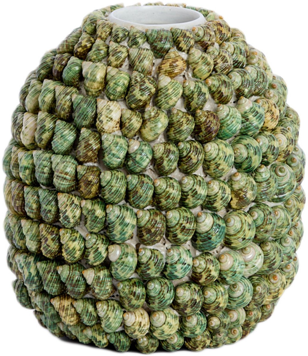 Light & Living Vaas SHELL - Ø20.5x21.5 cm - Groen