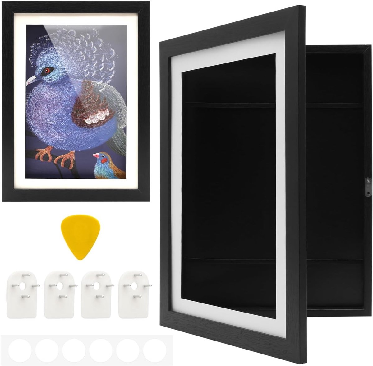 Kunstwerken en Tekeningen Bewaren in A4 Muurframe, Voor Maximaal 150 Bladen, Zwart Displayframe voor Kinderen