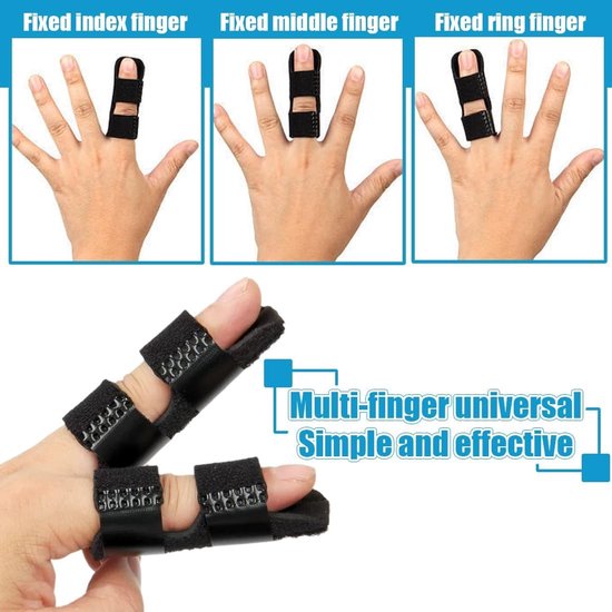 Set van 5 Verstelbare Vinger Splints voor Trigger Finger en Vingerblessures - Comfortabele Bandage voor Alle Vingers — afbeelding 4