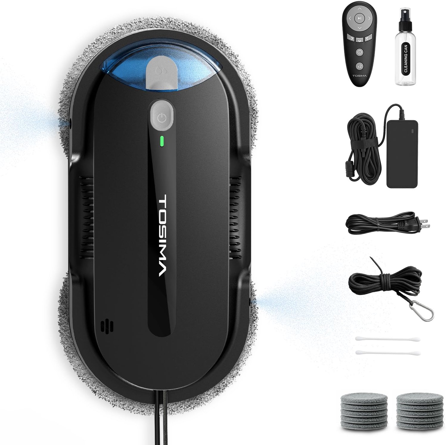 Raamreinigingsrobot met dubbele sproeiers - ultrasone waterverstuiving - 85 ml waterreservoir - m-winkel