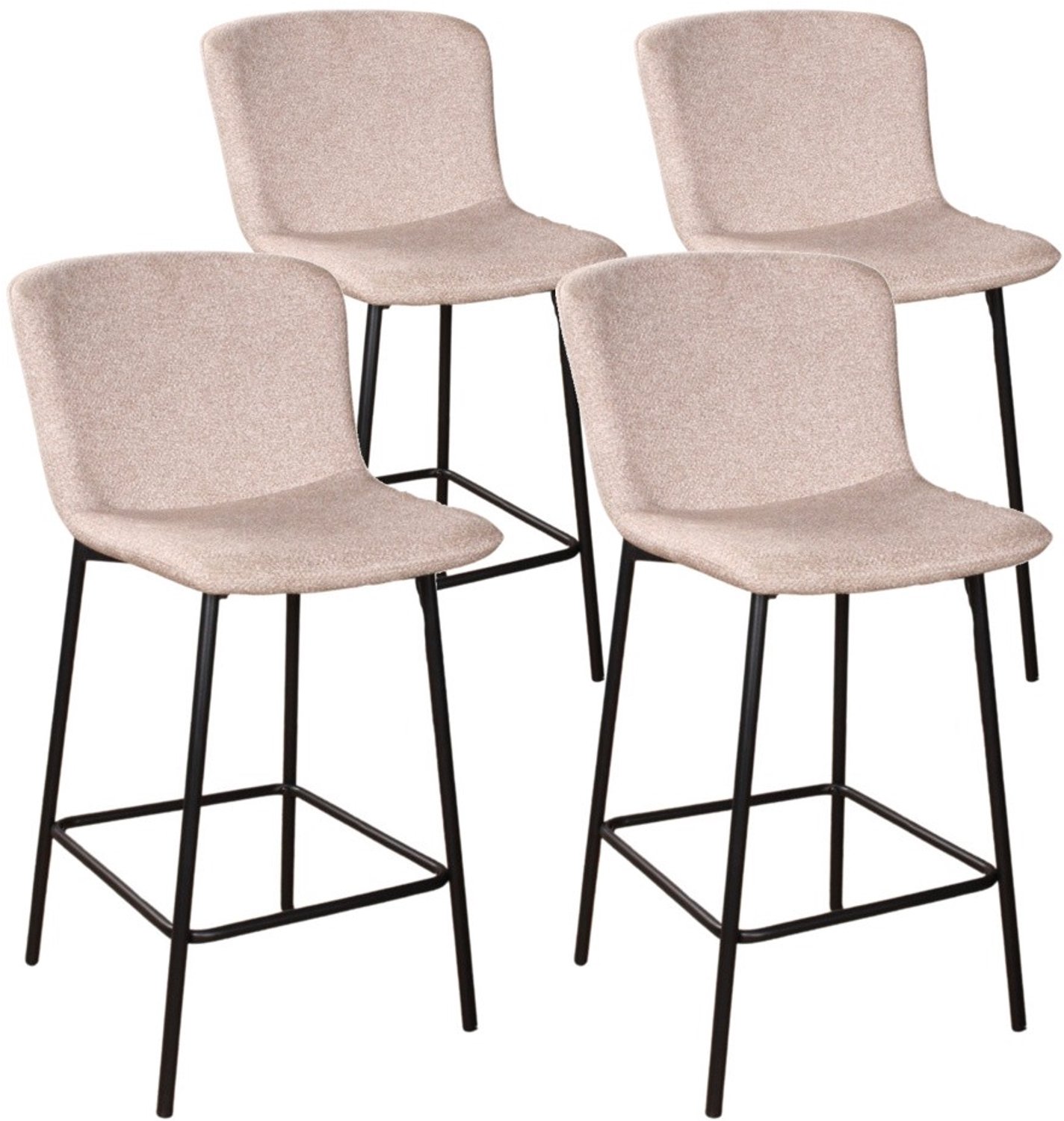 DS4U - - Vera barkruk 65 cm - Set van 4 - Champagne - Stof