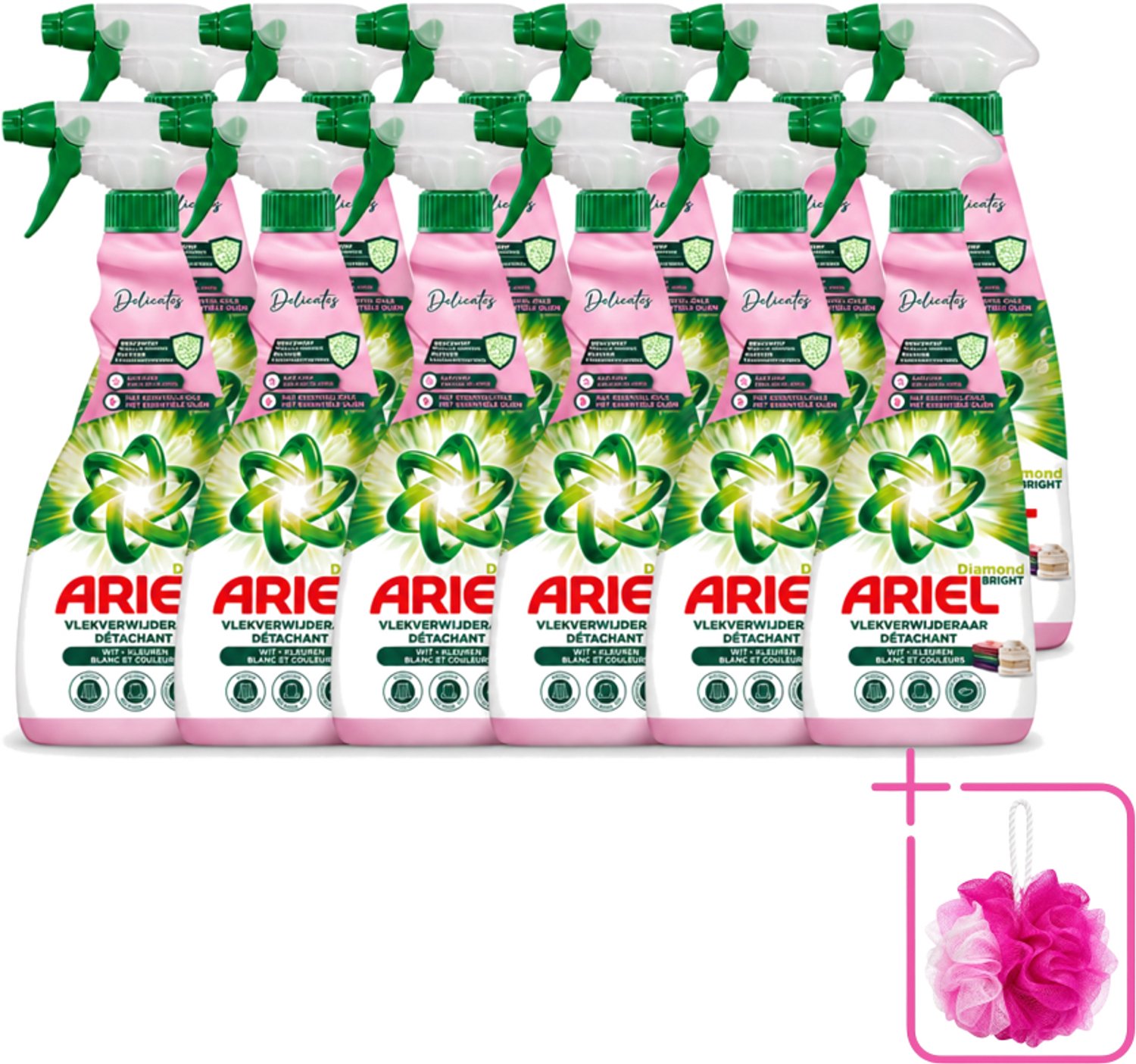12 x Ariel - Vlekkenverwijderaar - Delicate & Wool Spray - 750 ml - Bulkverpakking - Vlekken verwijderen - Douchemop - Delicate stoffen reinigen