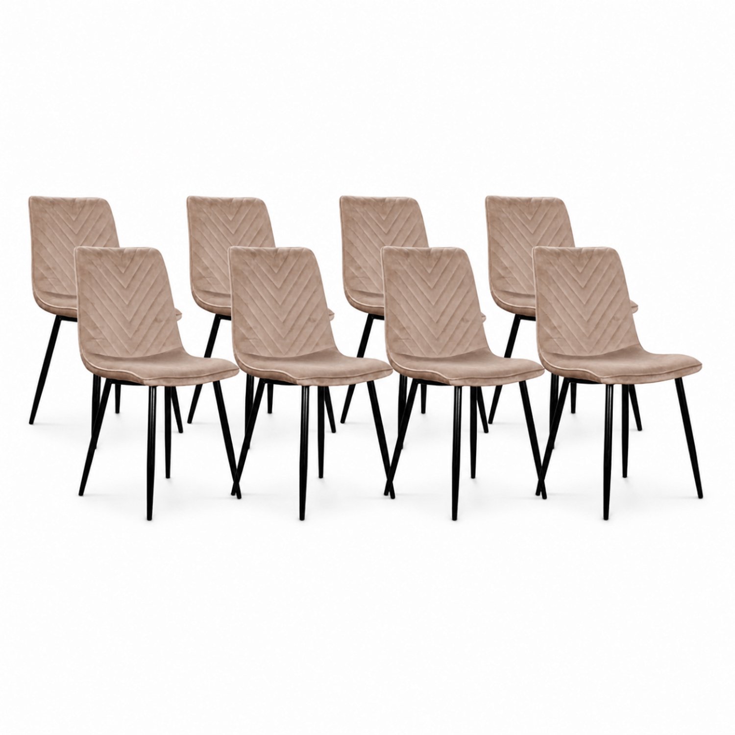 DS4U - - Gaby eetkamerstoel - Set van 8 - Champagne - Velvet