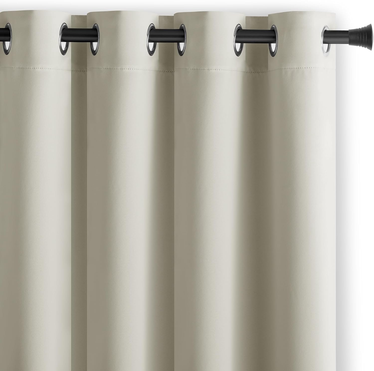 Blackout gordijn 140x175 cm - crème - ooglet gordijn - houdt licht tegen - m-winkel