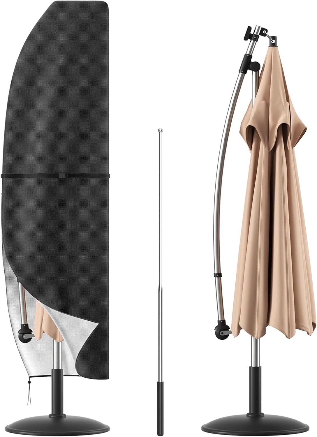 Zivano Parasolhoes - Parasolhoes Waterdicht - Beschermhoes voor Zweefparasol - Taupe - 265cm × 70cm × 50cm