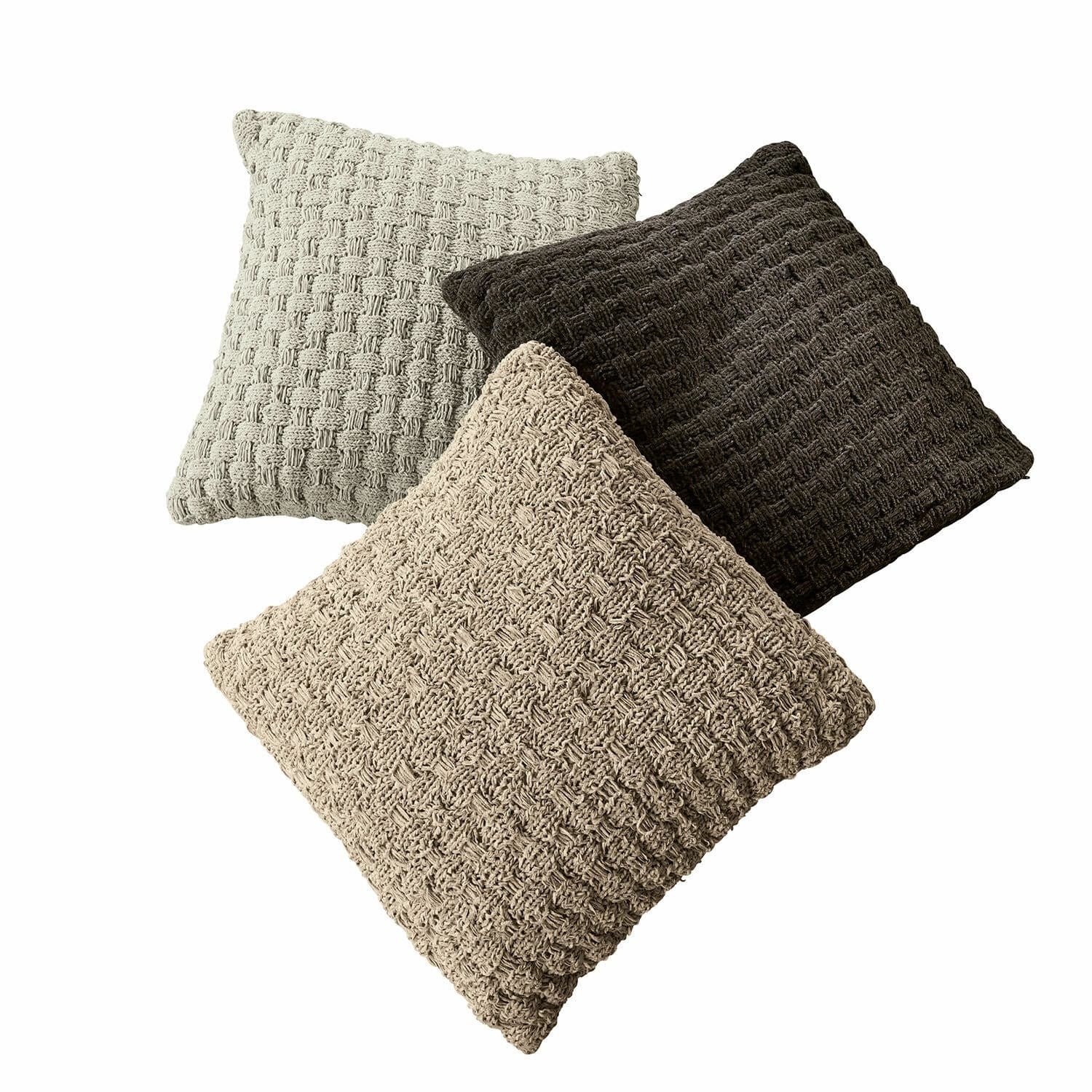 Loberon Kussenhoes set van 3 Antier beige/grijs