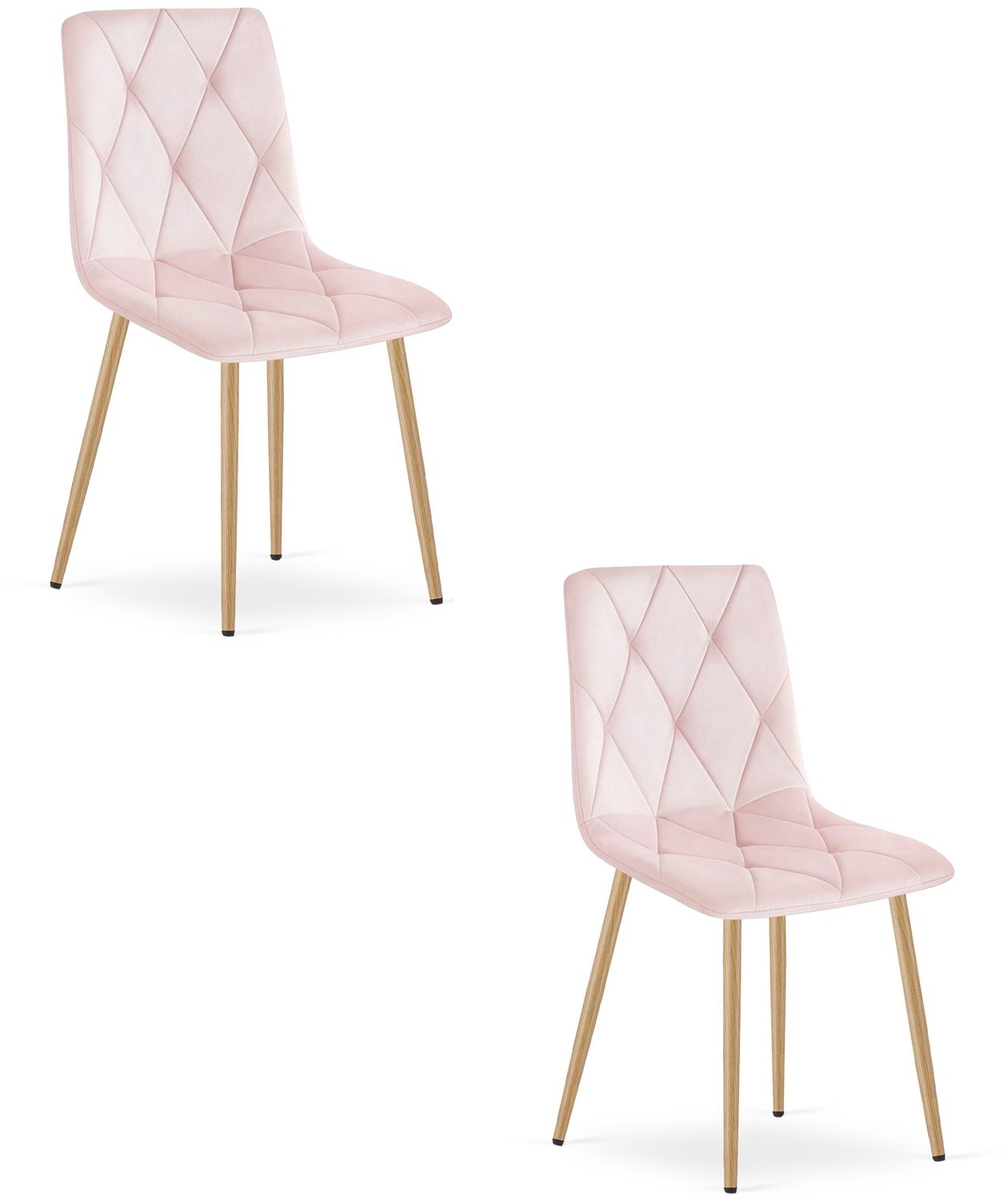 LEOBERT LIBRA Eetkamerstoelen – Set van 2 – Groen Velvet – Houten Poten – Comfortabele Gestoffeerde Zitting – Modern Design – Velvet Stoel voor Woonkamer, Keuken en Eetkamer – Max. 110 kg per Stoel