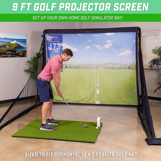 Golf simulator impact screen 10ft x 7ft - wit mat polyester - standaard projectie - ideaal voor thuisgebruik - m-winkel — afbeelding 5