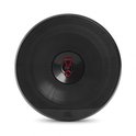 Ronde zwarte JBL autoluidspreker met een fijnmazig rooster en een rood JBL-logo in het midden.