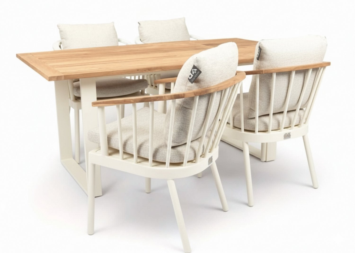Apple Bee Condor Salon de jardin 190cm - 5 pièces Oyster - Teck Aluminium