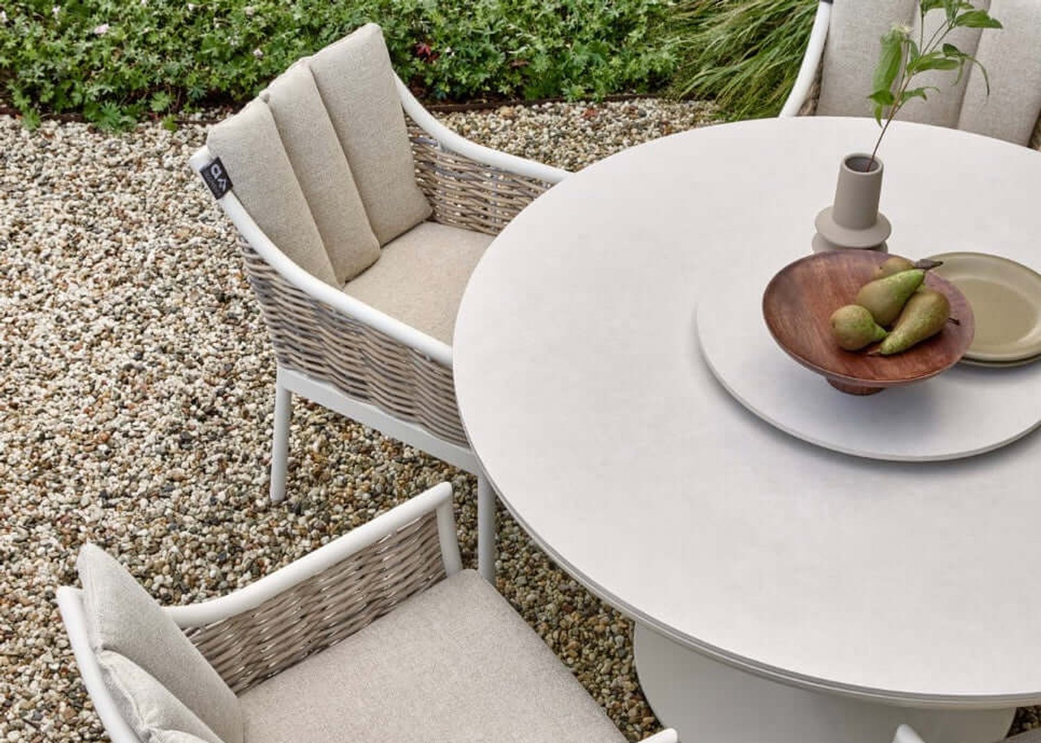 Apple Bee Melville Table à manger - Ø 140 cm - Sintered Stone - Oyster