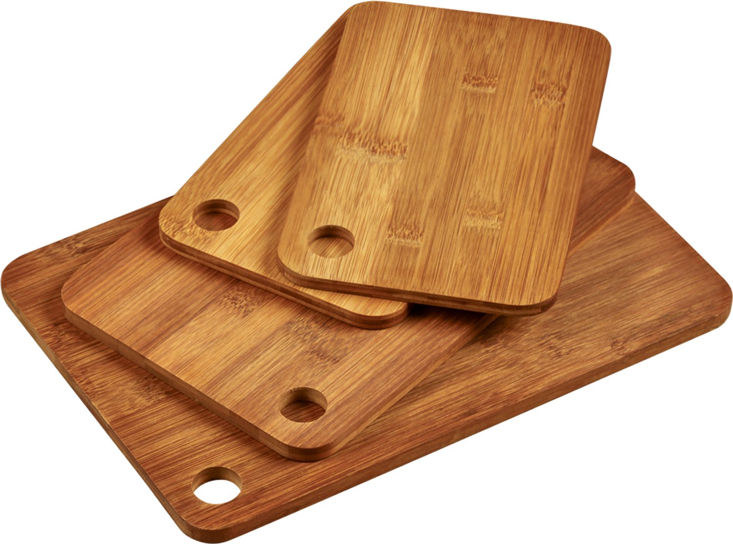 Kesper - Set van 4 snijplanken van donker bamboe