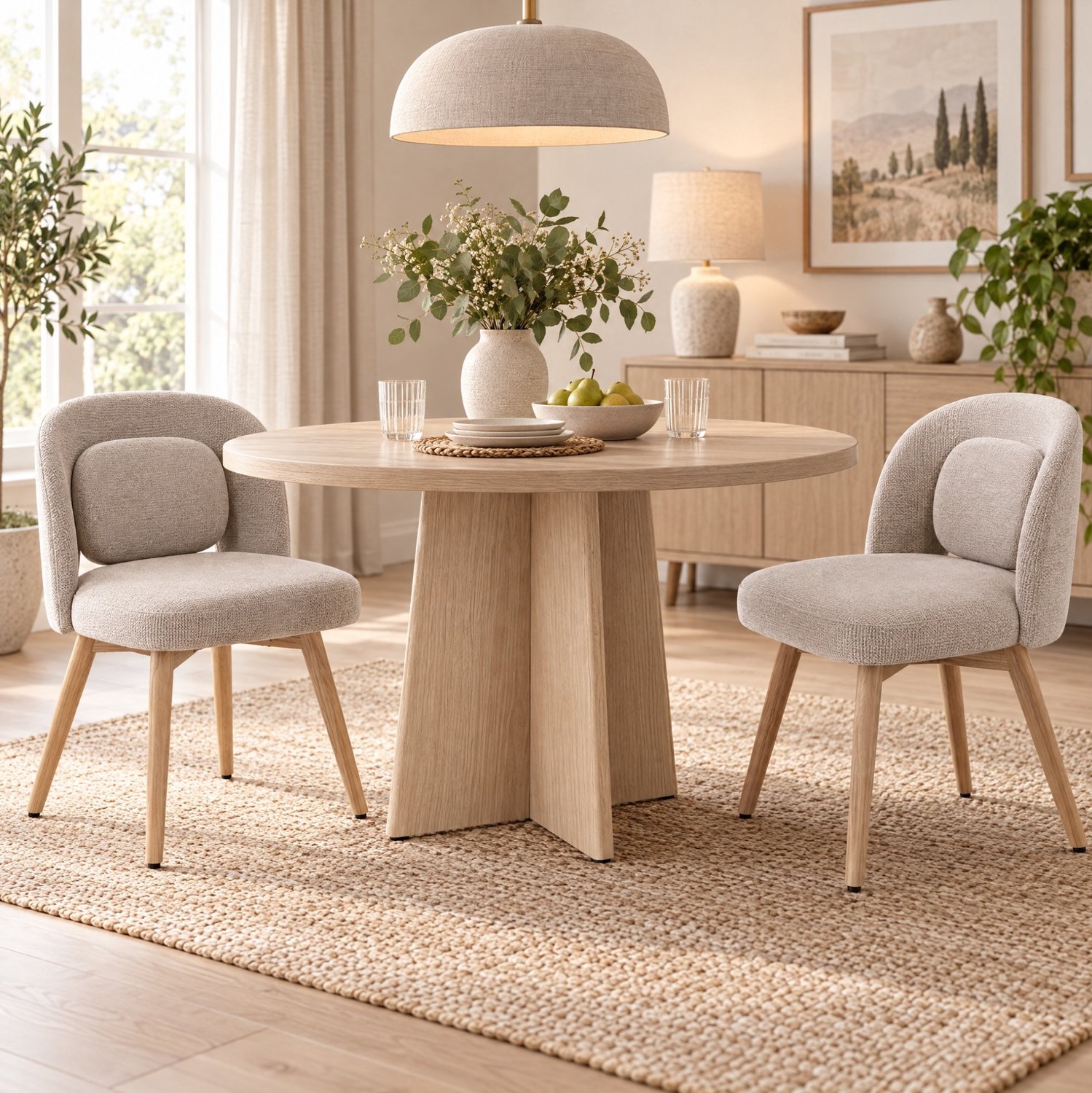 MODENUIT Eetkamerstoel - Draaibaar 360 Graden - Met Armleuning - Eetkamer - Fluweel Beige - 46x46x77,5 Cm
