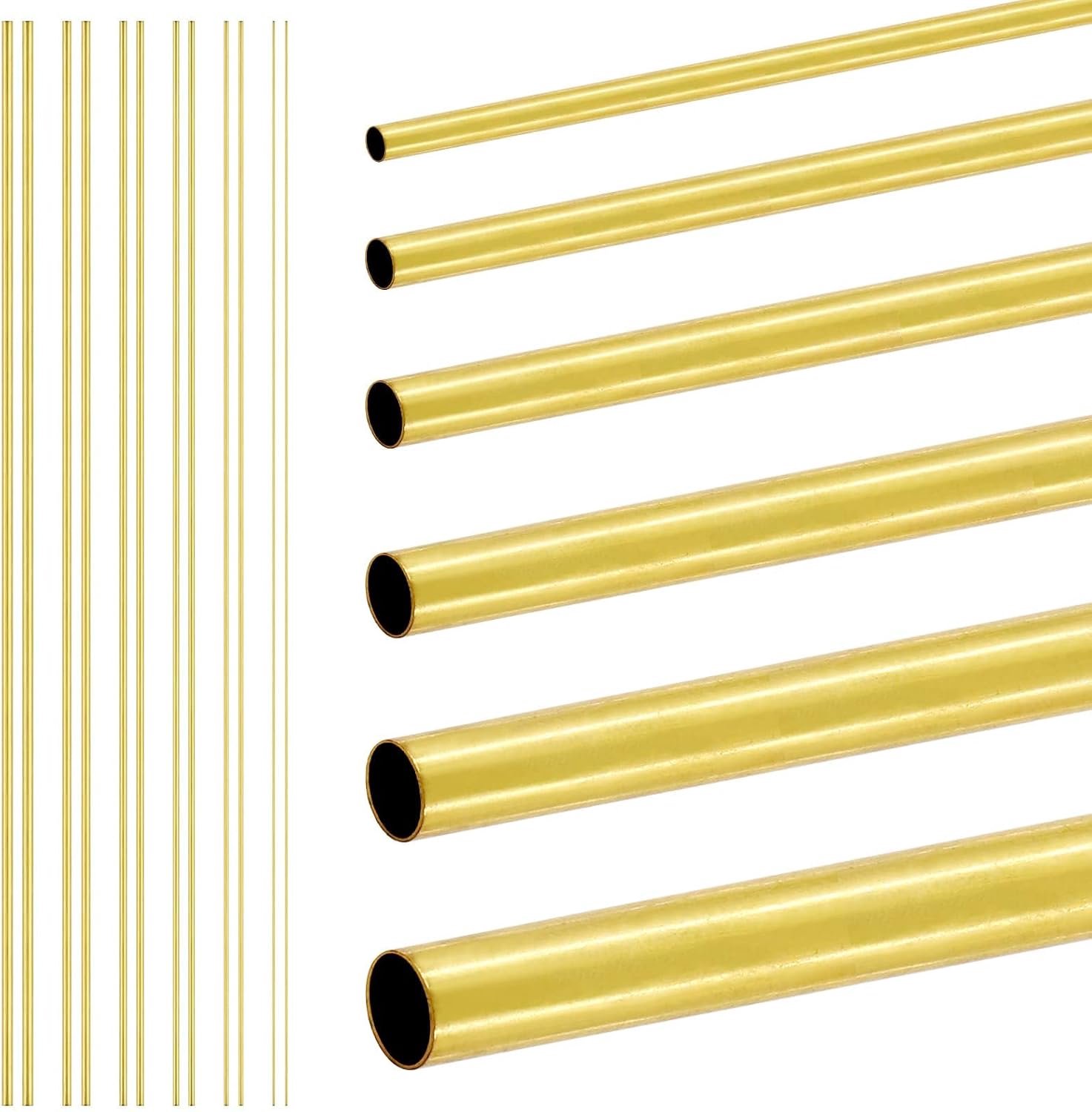Messing buis 12Pcs 1MM 1.5MM 2.5MM 3MM 3.5MM - ronde buizen - hoge sterkte - ideaal voor hobbyprojecten - m-winkel