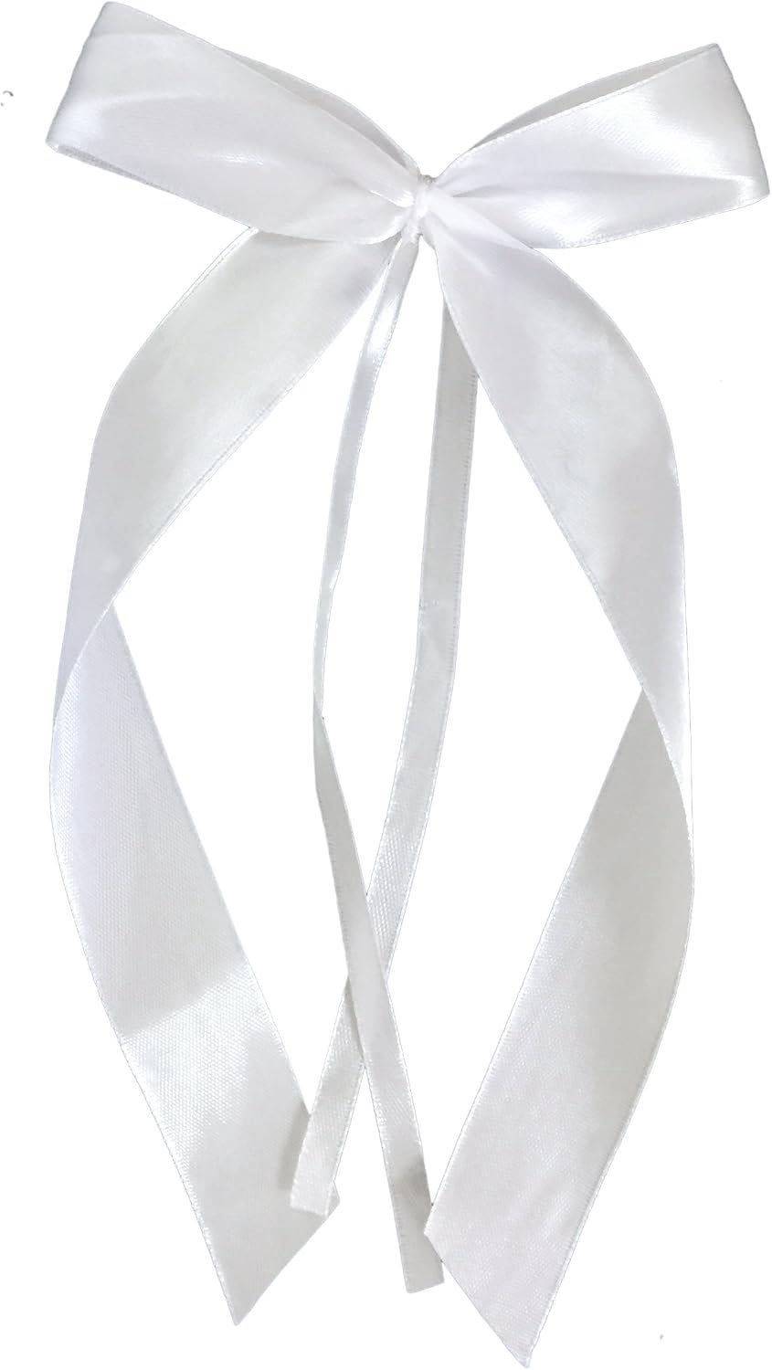 Antenne Bows 11 cm - Hoogwaardige Witte Satijnen Ribbons - Handgemaakt - Perfect voor Trouwauto's - Vemera