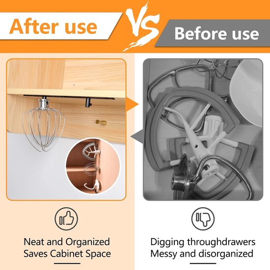Bevestigingssteunen voor mixer - Set van 4 - Wit - Compatibel met Kitchen Aid mixaccessoires - Thijox — afbeelding 3