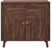 CALICOSY - Dressoir 2 deuren met lamellen-effect in L-vorm, L80 cm - EDEN