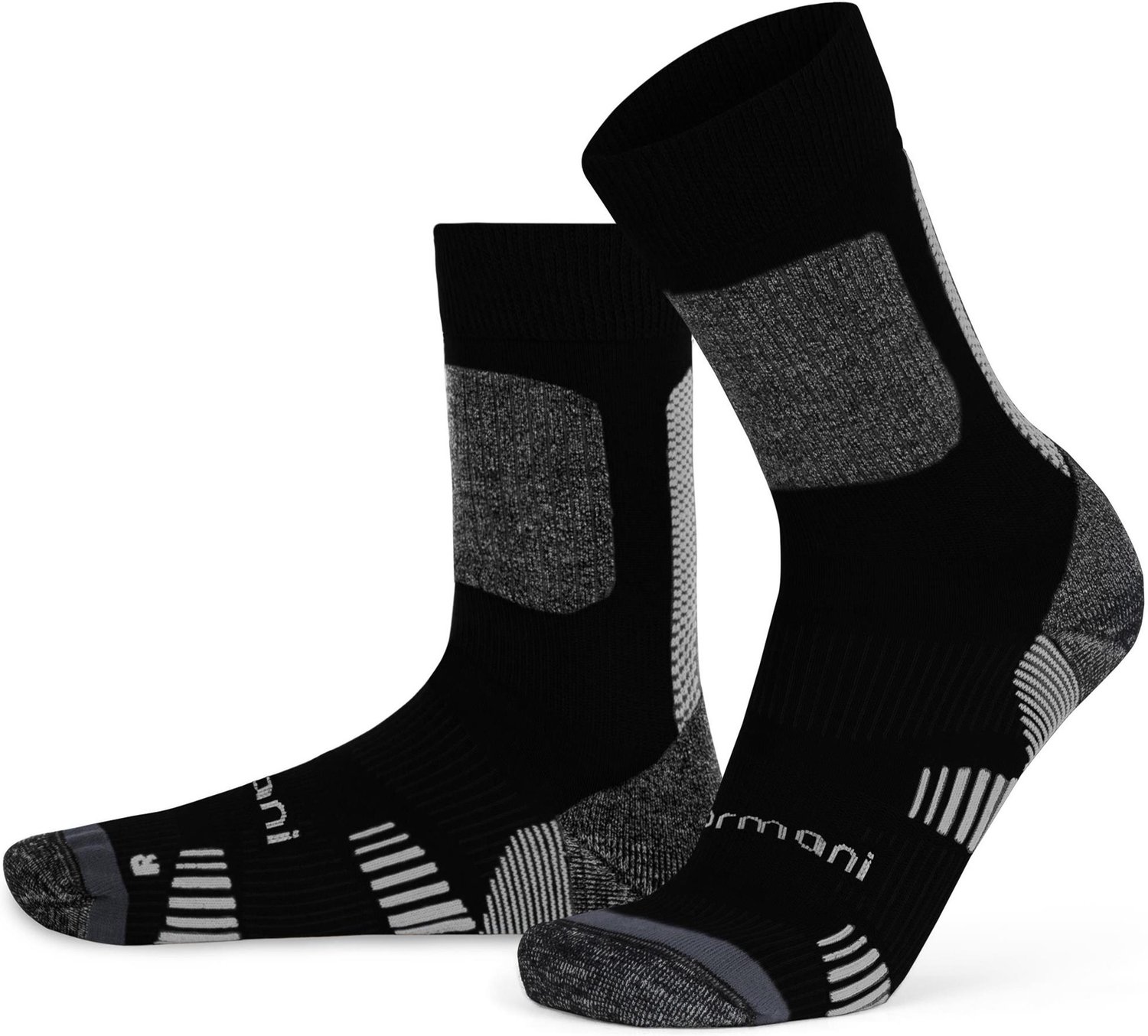2 merino-trekkingsokken met badstofzool