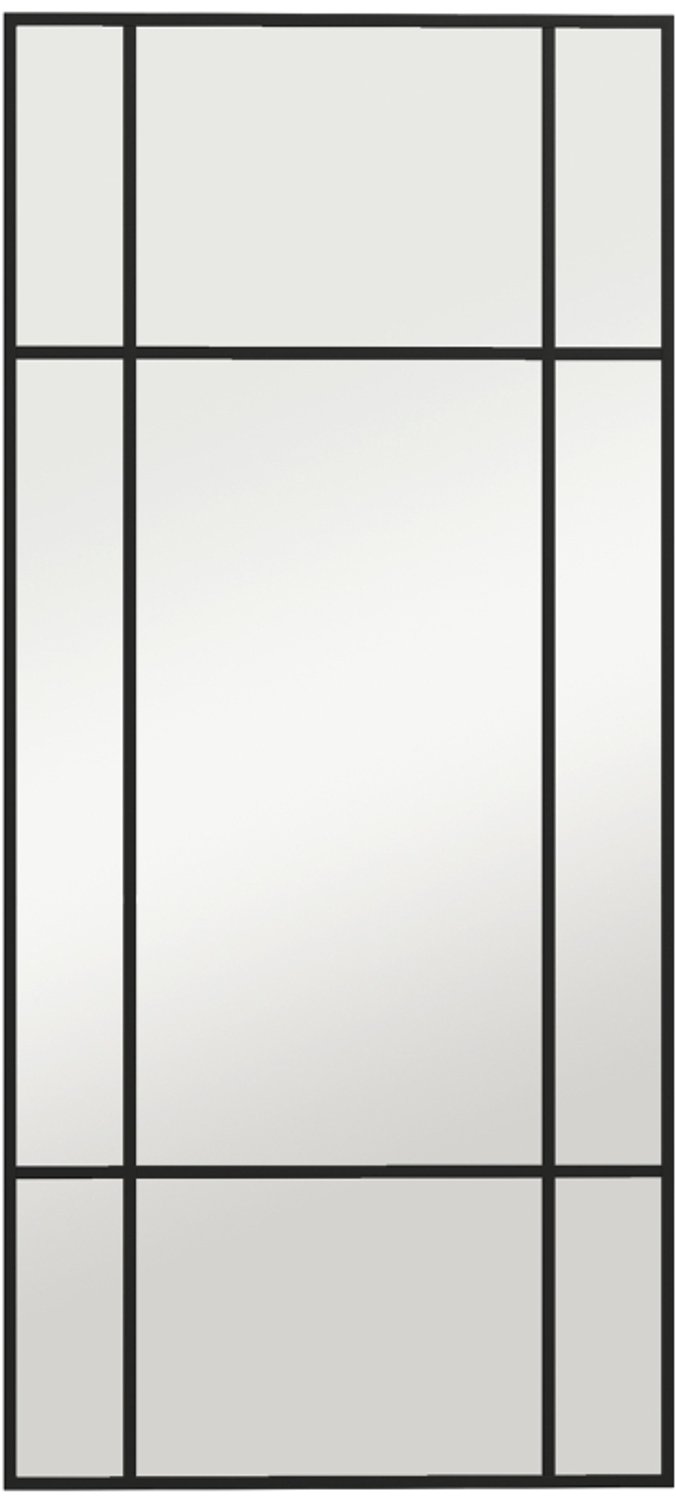 ZYLARO Wandspiegel - Metalen frame - Zwarte strepen - Meerlaags glas - 50 x 2 x 110 cm