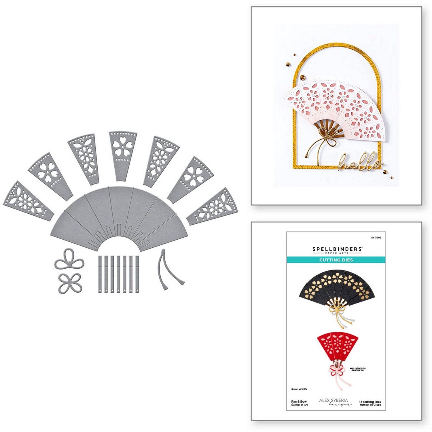 Spellbinders Snijmallen - Fan & Bow - 13 st.