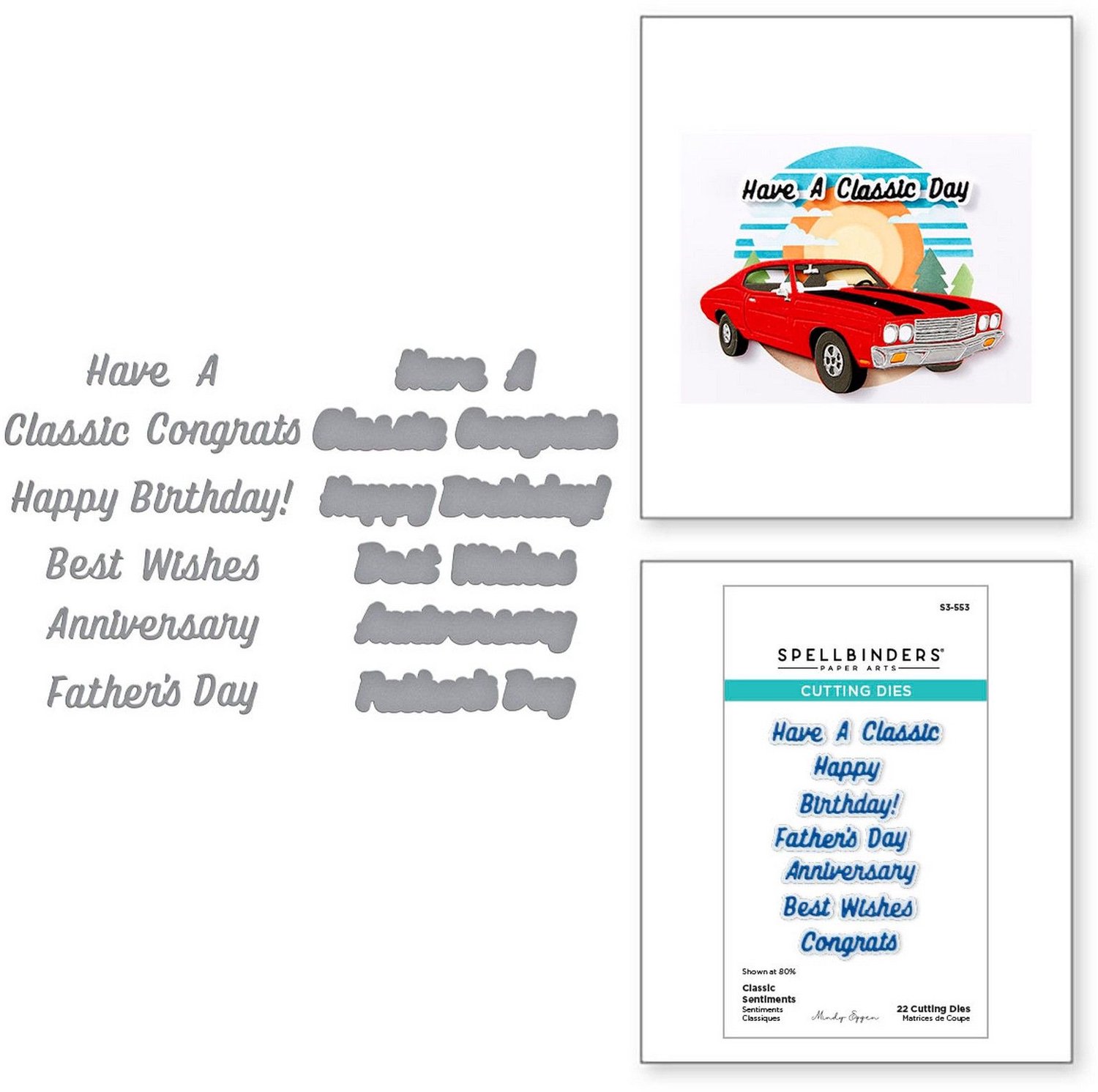 Spellbinders Snijmallen - Classic Sentiments - 22 st.