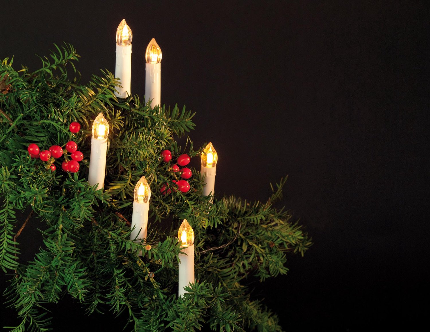 Anna's Collection Kaarsen lichtsnoer - 30 LED kaarsen - 750cm - warm wit -kerstverlichting – foto 5