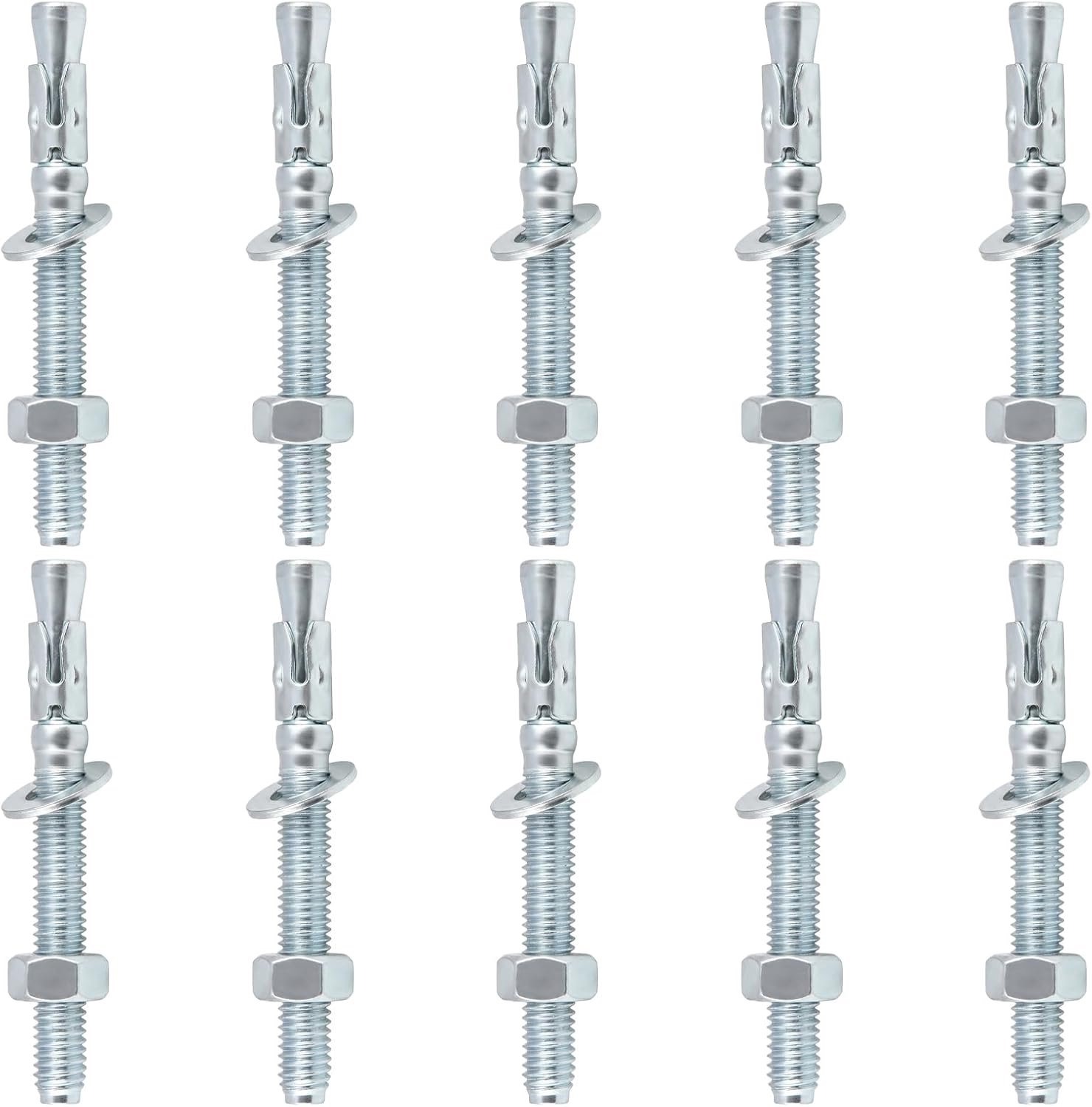 Vernikkelde wigankers M8 x 80 mm - metalen pluggen - 10 stuks - ideaal voor metselwerk - m-winkel
