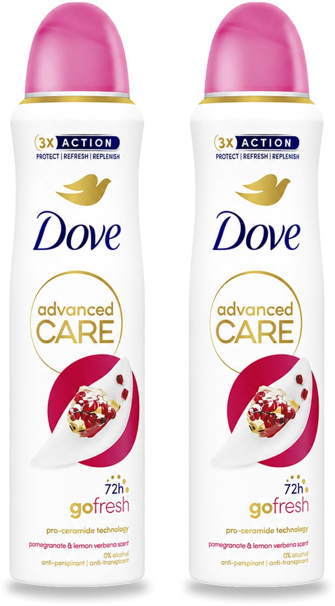 2 x Dove Deodorant Spray - Granaatappel & Citroenverbena - 150 ml - Bulkverpakking - 2 stuks