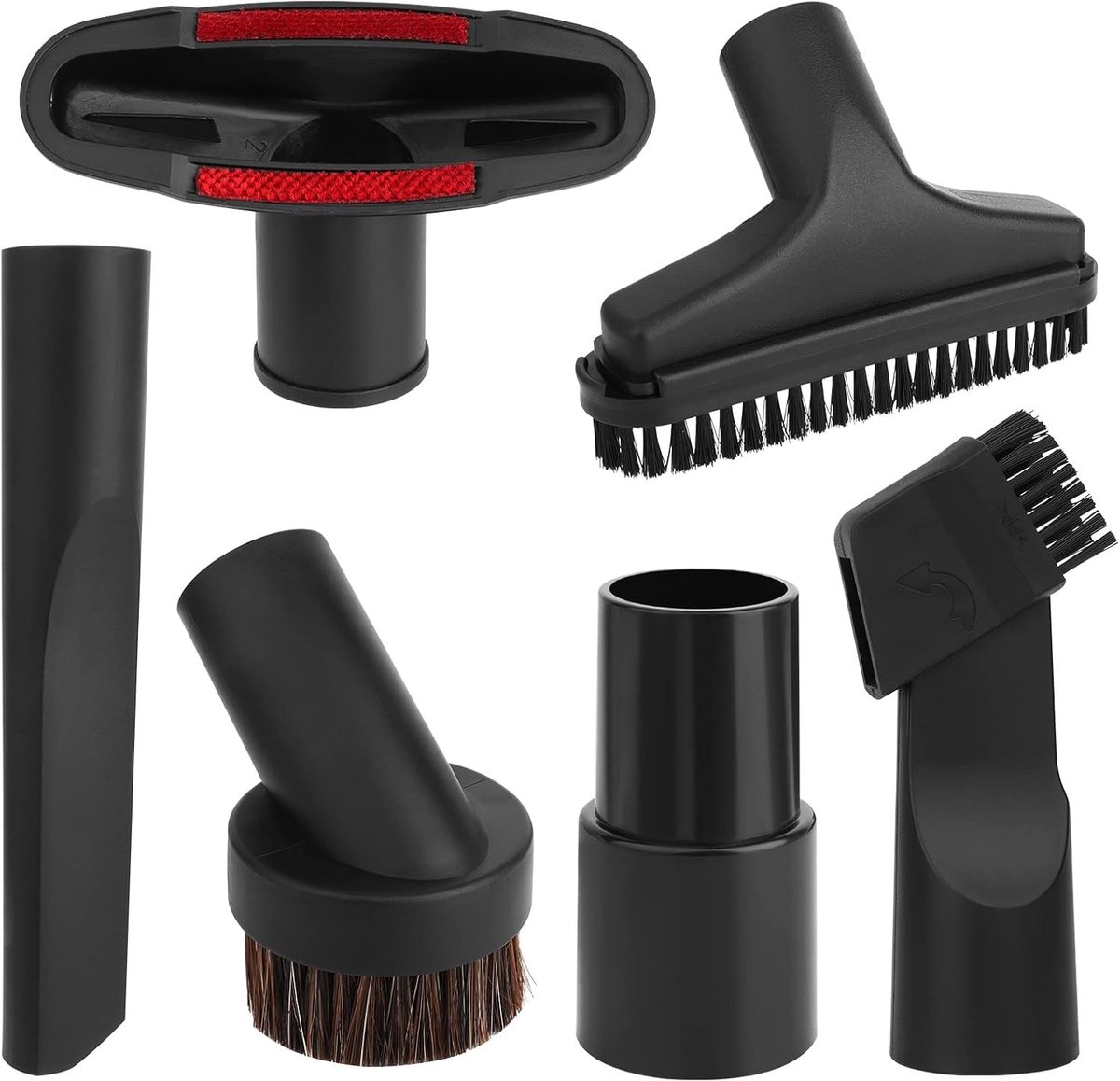 Accessoires voor Aspirateur - Set van 6 Universele Opzetstukken voor Meubels en Vloeren, Inclusief Borstels en Embouts
