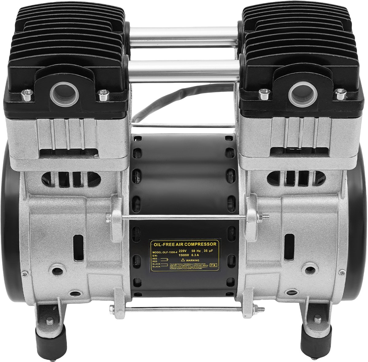 Luchtcompressor Pompkop - 1500 W Vermogen - 220 V Netstroom - Zwart - Industrieel Gebruik