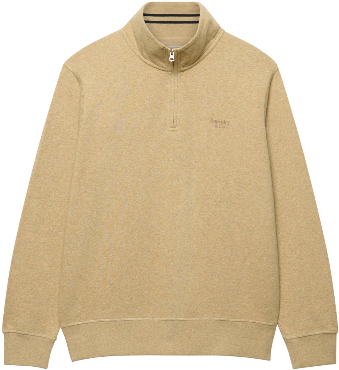 Superdry Trui Essential Serif Logo Half Zip M2014700a 1wy Pumice Stone Marl Mannen Geel