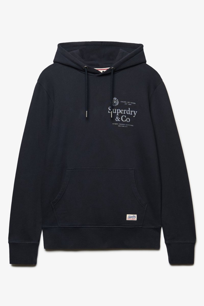 Superdry Trui 1954 Company Relaxed Hood M2014716a 24s Dark Mannen Blauw